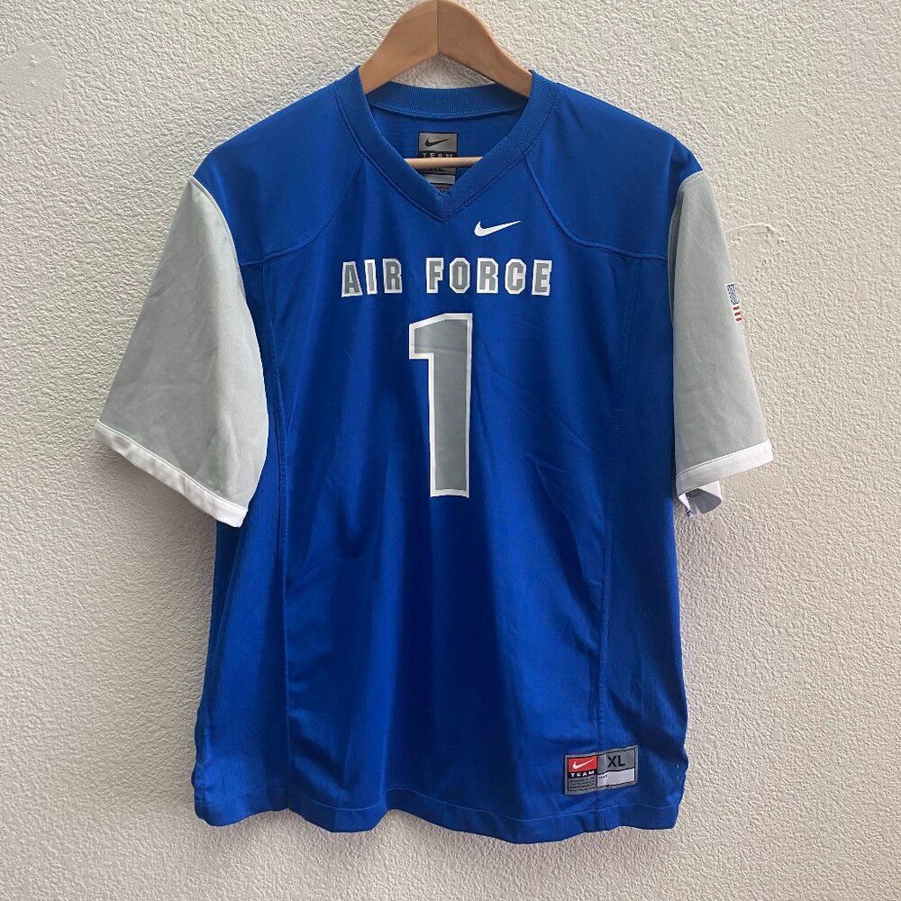 Youth Air Force Falcons Football Jersey #1 Nike Team Youth XL 13-15 Blue Color